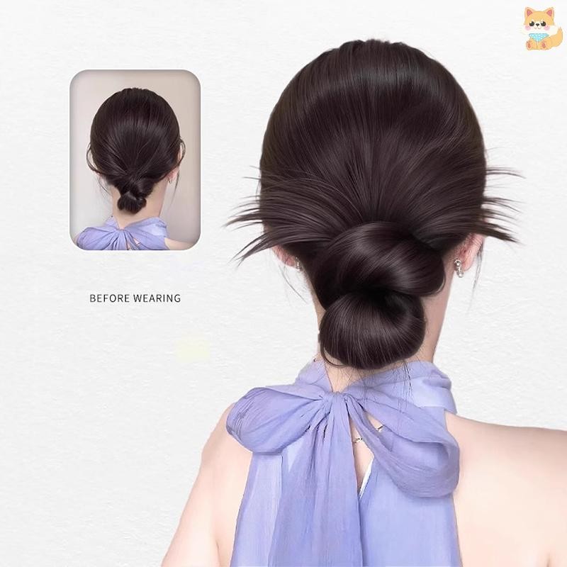 [VI] วิกผมสังเคราะห์ Bun ผมขี้เกียจ Chignon Dancer หญิง Meatball Head อุปกรณ์จัดแต่งทรงผม