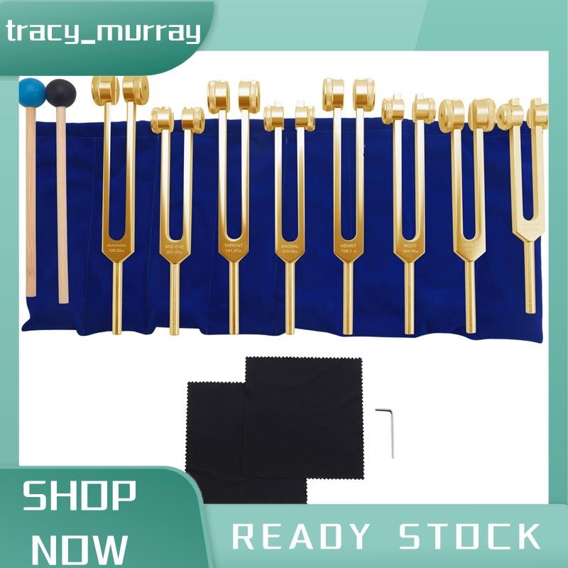 ส้อมปรับแต่งtracy_murray, 7 Chakras+1 Soul Purpose Weighted Tuning Forks,เครื่องมืออลูมิเนียม 126.22