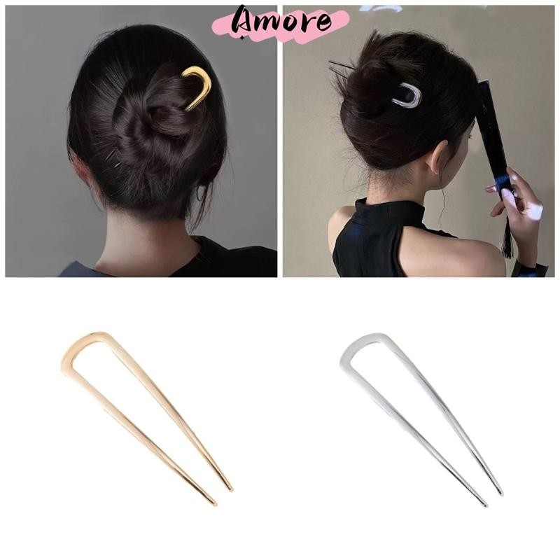 Amore Stylish U Shape French Hair Pins Hair Accessories สําหรับผมหนา