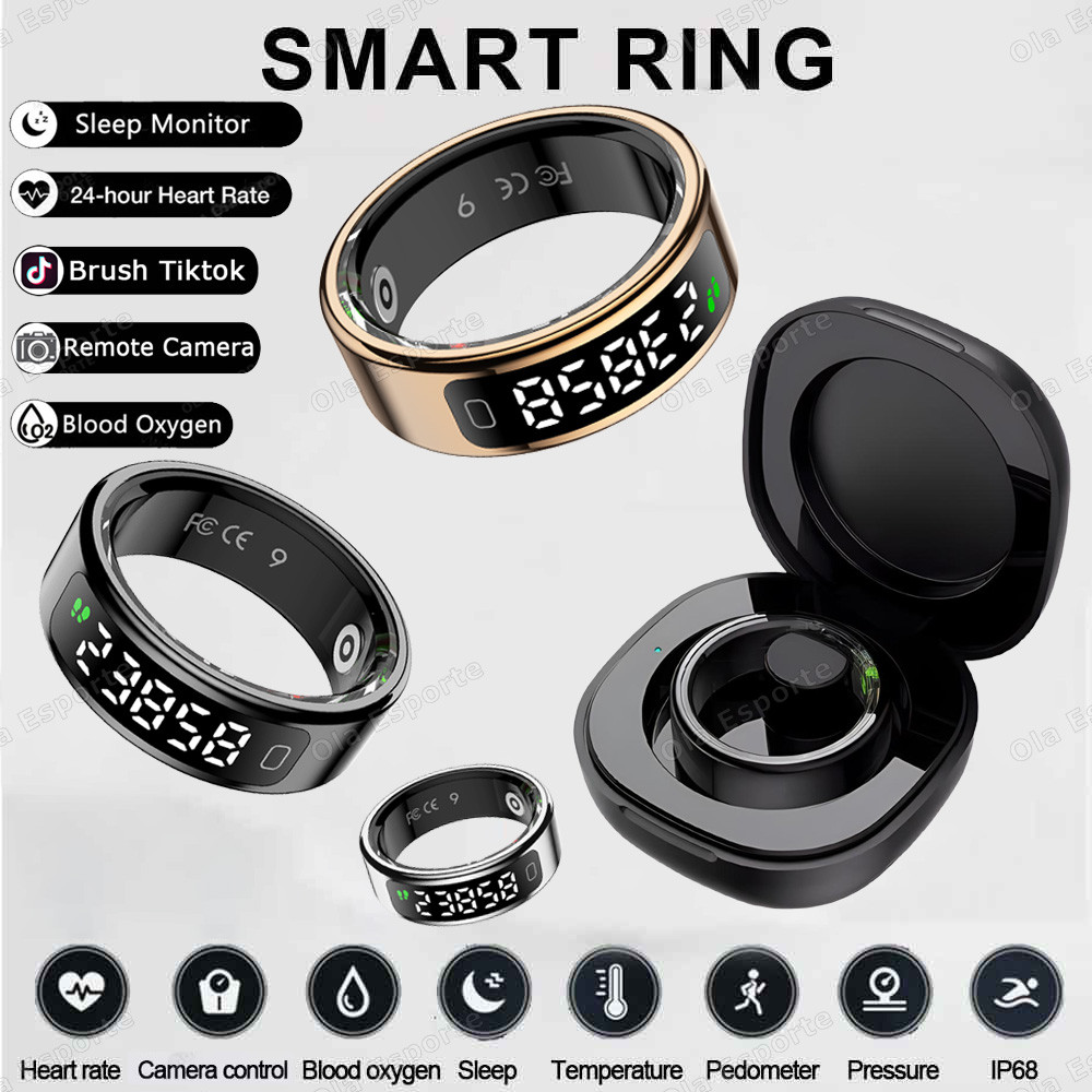 ใหม่ R11c สําหรับ xiaomi สมาร์ทแหวนผู้ชายผู้หญิงจอแสดงผล LED Heart Rate เลือดออกซิเจน Monitor กันน้ําหลายโหมดกีฬาแหวน