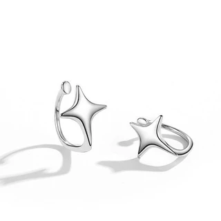925 เงินสเตอร์ลิง Minimalist Star คลิปหู สำหรับผู้หญิงและผู้ชายนอกกะโหลก วัยรุ่น Cuff เครื่องประดับ