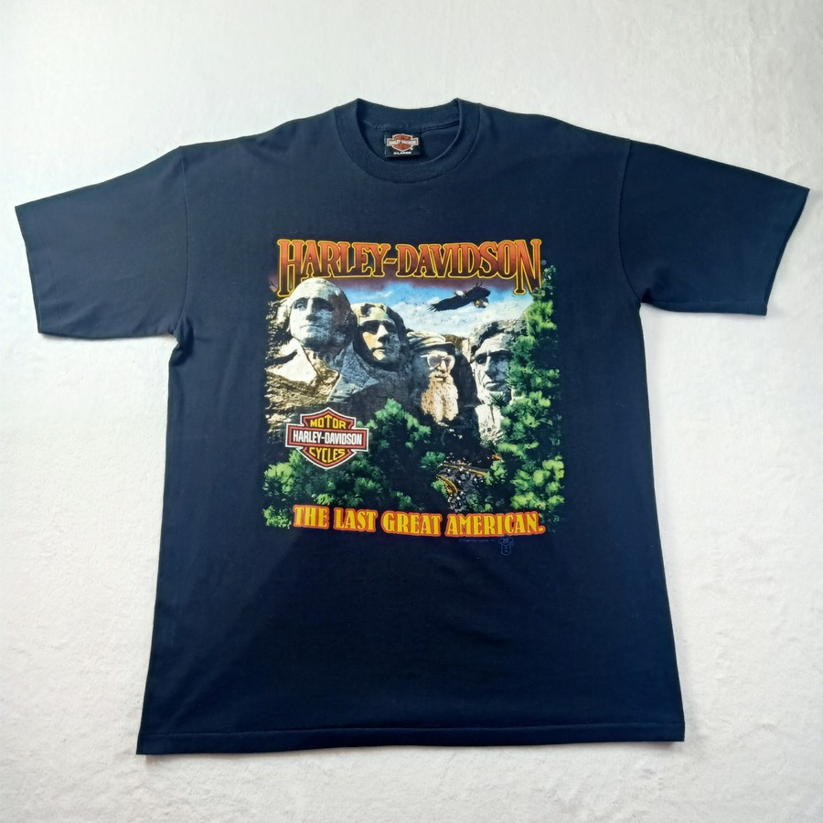 เสื้อยืดผู้ชายเท่ๆ Harley Davidson The Last Great American Mount Rushmore T- Shirt