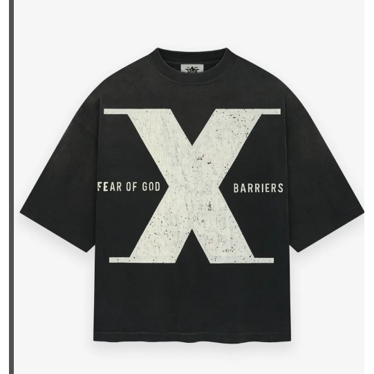 High Street ใหม่ X ผ้าฝ้ายแขนสั้น Letter FEAR OF GOD พิมพ์หลวมเสื้อยืดสําหรับผู้ชายและผู้หญิง