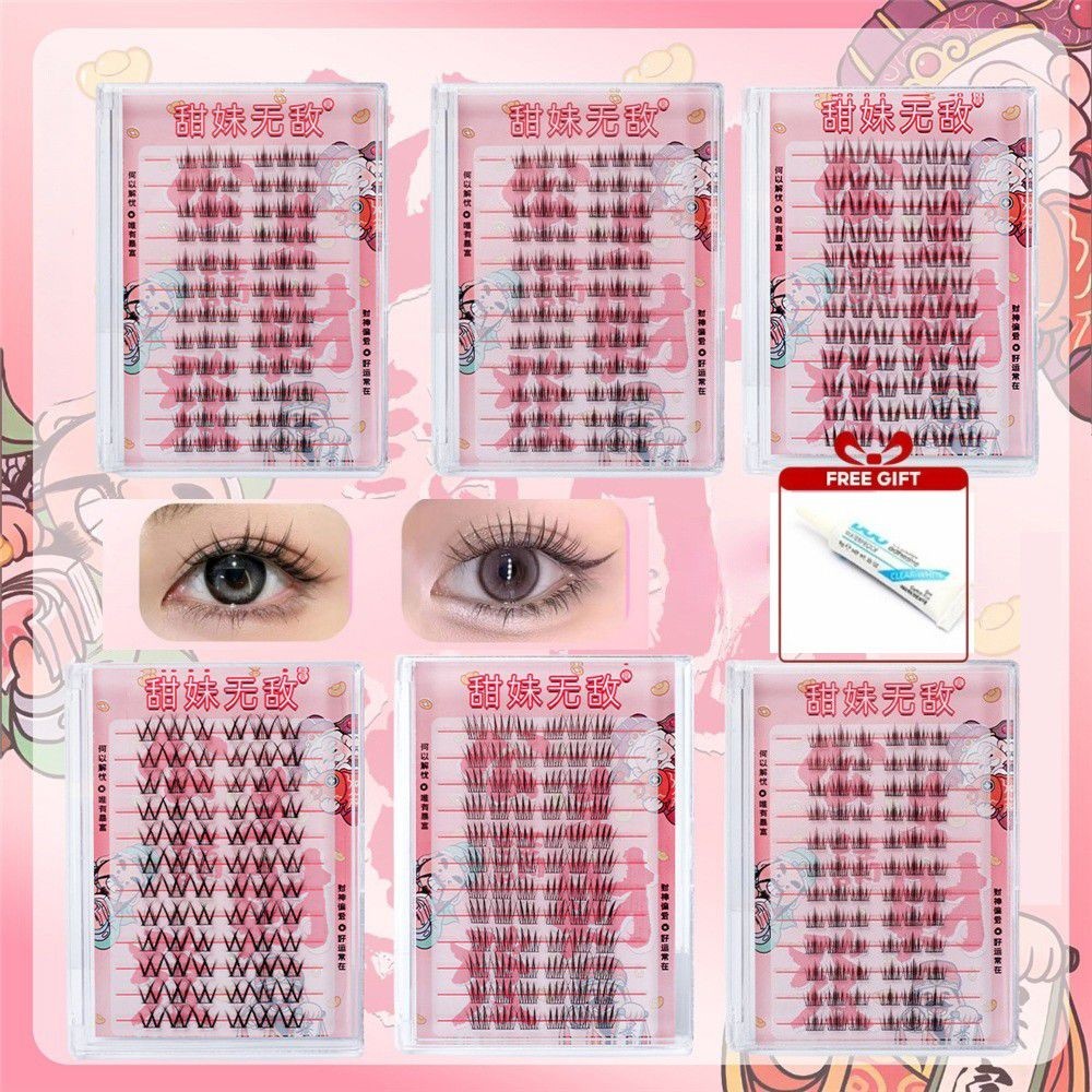 [ของขวัญ]BQI Eyelashes Softer Lashes กาวฟรี C Curl ขายดีที่สุด Lashes Reusable Tweezer Self-Adhesive