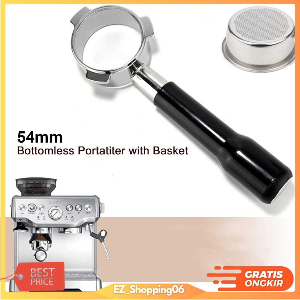 One Two Cups Bottomless Naked Portafilter Stainless Breville 54mm