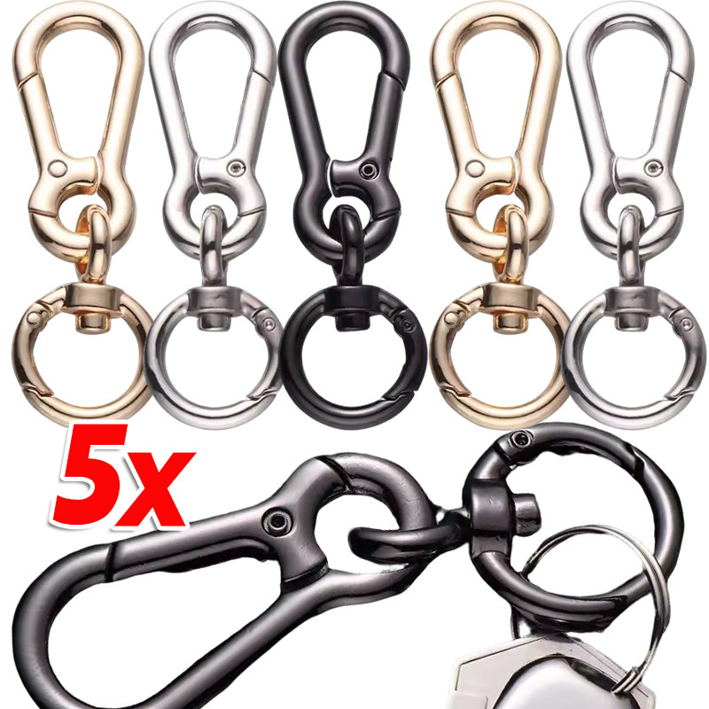 1/3/5 ชิ้นพวงกุญแจเปิดคู่ - โลหะผสมสังกะสีกลางแจ้งฤดูใบไม้ผลิ Anti-lost Snap Hooks คลิป