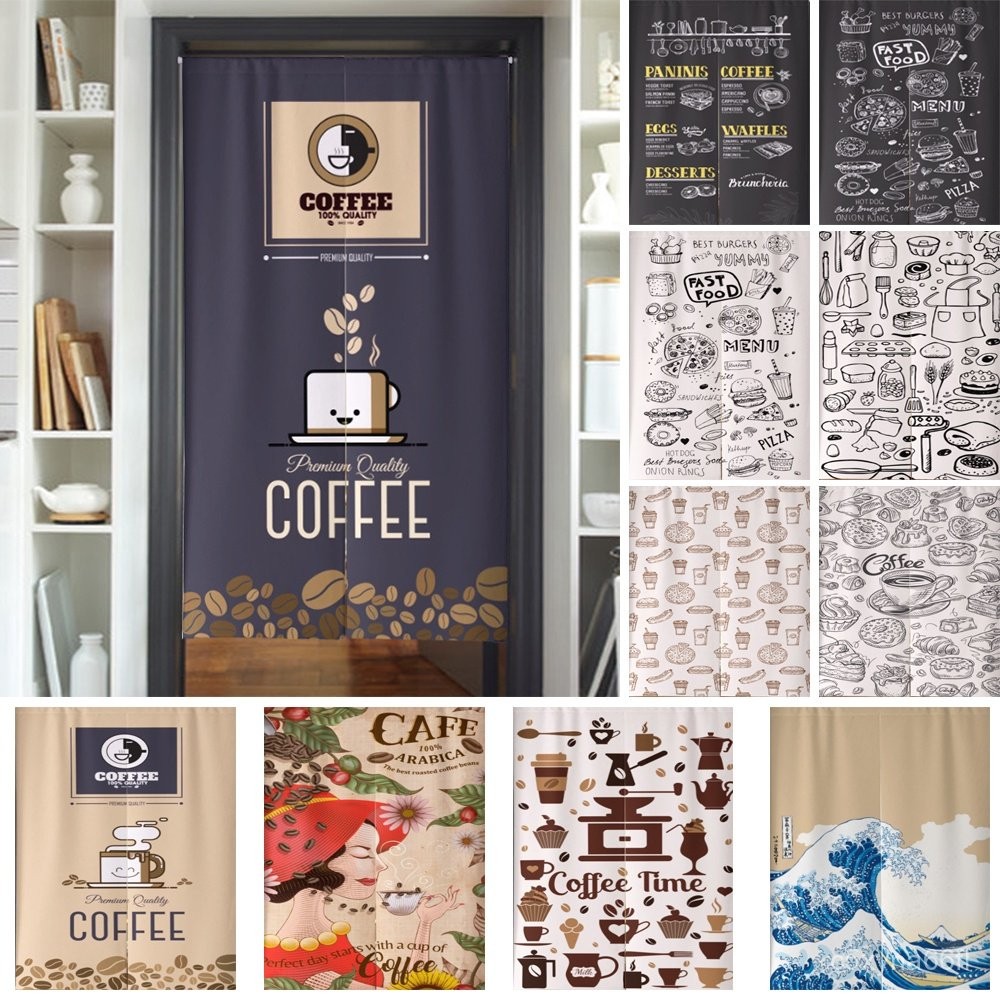 Nordic Restaurant Cafe Door Curtain For Kitchen Durable Extra Thick Linen Cotton Blackout Curtains H