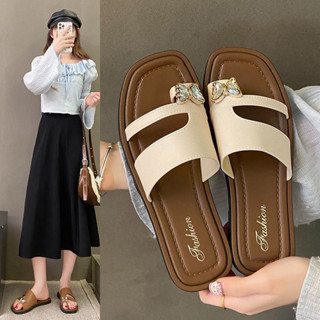 รองเท้าแตะส้นแบนโบว์ สไตล์นางฟ้า สำหรับผู้หญิง ใช้งานได้ทั้ง…