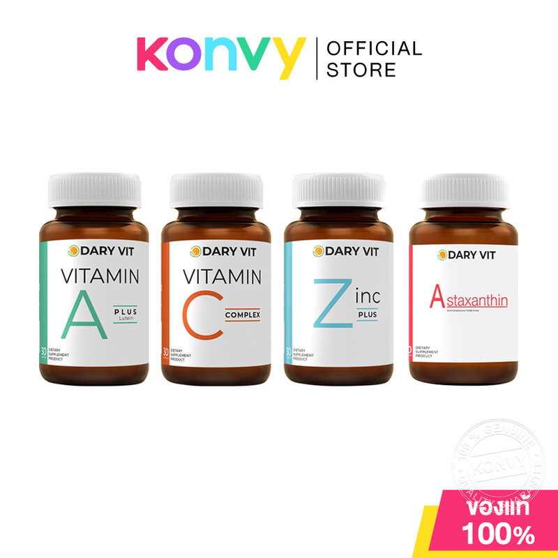 Clover plus ผลิตภัณฑ์เสริมอาหารโคลเวอร์ พลัส  30 Capsules (Vitamin A,B,C,D /Zinc/Duo Cal/Gingko/Astaxanthin)