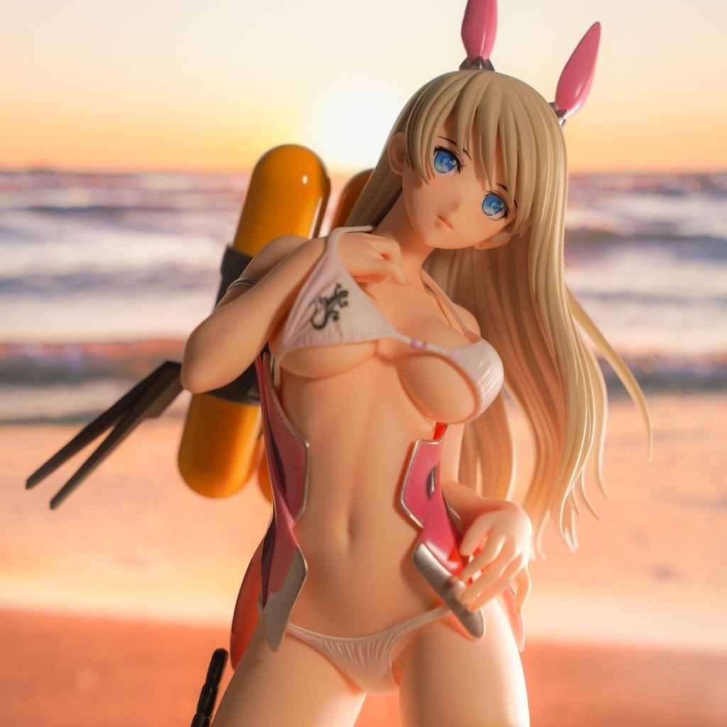 T2 Art Girls Star Sea Alice 1/6H = 21 ซม.คุกเข่าบิกินี่กระต่ายหูรูปทิวทัศน์รุ่น
