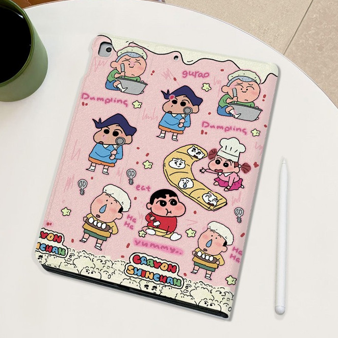 เคสไอแพดแข็ง For iPad Pro11 Pro13 2024 Gen9 Gen11 Air2 Air5 Air7/6 mini5/6/7 เคสแข็งลายการ์ตูนเชฟเครยอนชินจังสำหรับ iPad