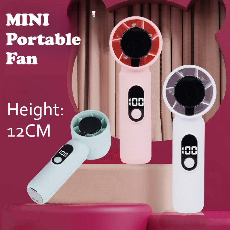 Super Mini Portable Fan100 Speeds12cm ชาร์จพัดลม Jet มือถือ Strong Wind Speed Digital Display Turbo 