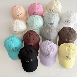 หมวกเบสบอลปักลายเส้นหลากหลายสไตล์เกาหลีสำหรับเด็ก ป้องกันแสง…