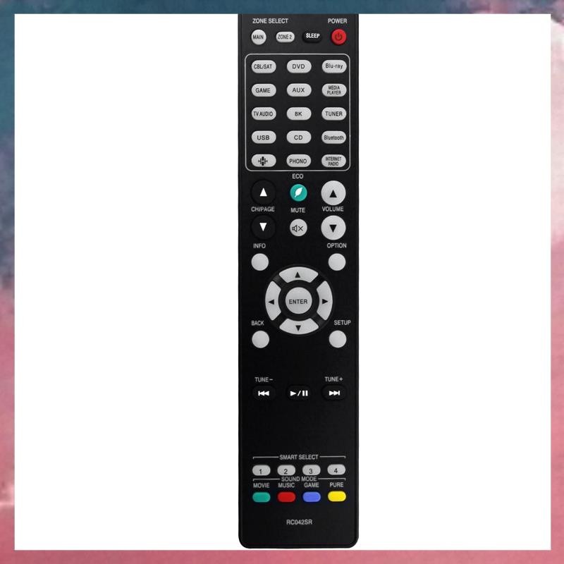 RC042SR รีโมทคอนโทรลสีดํารีโมทคอนโทรลพลาสติกสําหรับ 4K UHD Ultra HD AV ตัวรับสัญญาณระยะไกล SR6015 NR