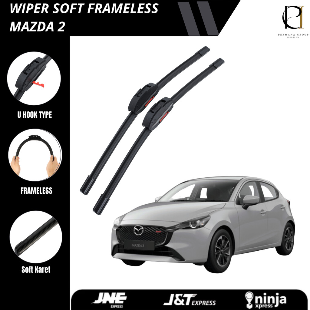 ที่ปัดน้ําฝนรถยนต์ Mazda 2 - ที่ปัดน้ําฝนแบบนุ่ม 1 ชุด - Permaana Group อินโดนีเซีย W101