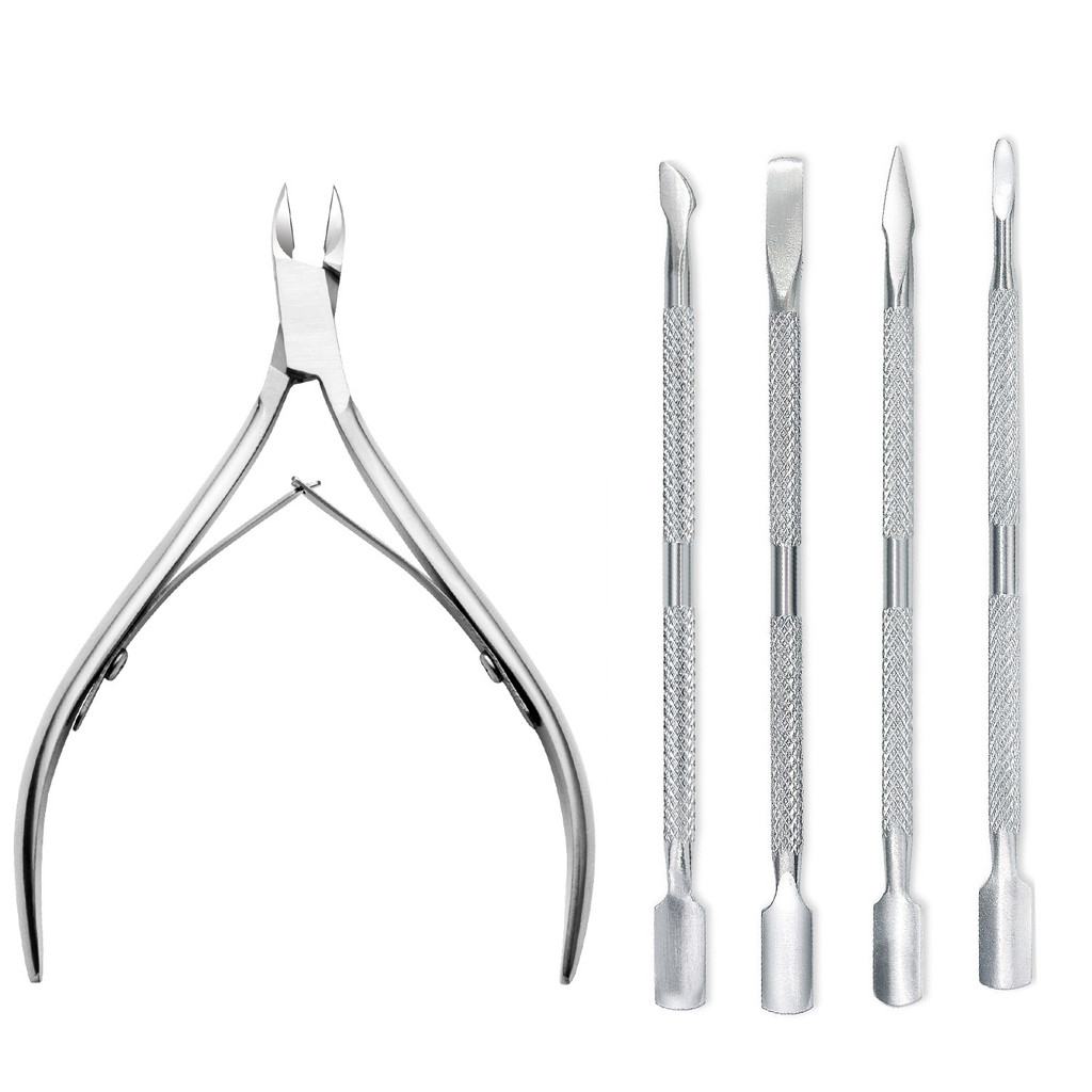 ชุดกรรไกรตัดเล็บ หนังกําพร้า สเตนเลส แบบพกพา 5 ชิ้น