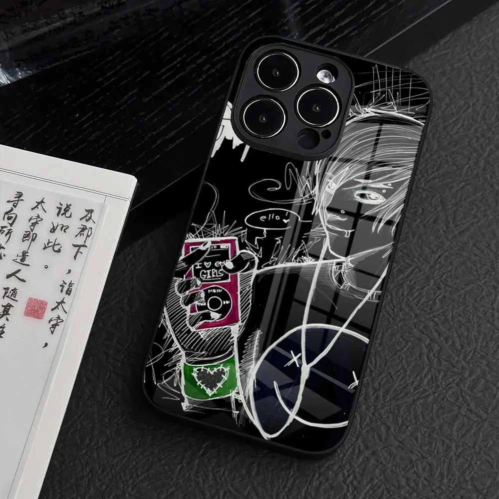 GK-3 Love สีดําและน่ารัก Emo เคสโทรศัพท์สําหรับ iPhone 17,15 Pro Max 14 Plus 12 Mini 11 13 14 Pro Ma