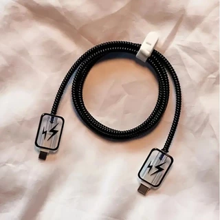 Flash Pattern Charger Protector Set 20W Charger Case Cable Protector for 18/20W Cover เข้ากันได้กับ iPhone 11Pro 11ProMax 12 12Pro