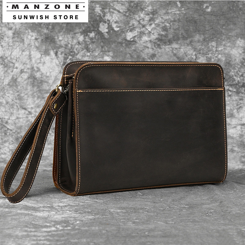SUNWISH No.M412 กระเป๋าถือผู้ชายหนังแท้หรูหรา Travel Cowhide กระเป๋า Messenger ชาย‌