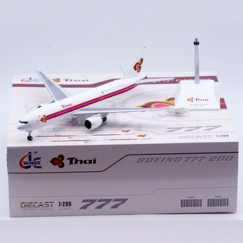 Jcwings 1: 200 โมเดลเครื่องบินโลหะผสม Thai Airlines B777-200 HS-TJG