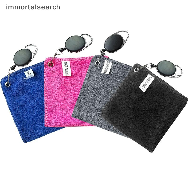 IMMO Golf Towel ผ้าทำความสะอาดกอล์ฟแบบเปียกและแห้งสำหรับนักกอล์ф พากง่ายด้วยตะขอพับได้ ARCH
