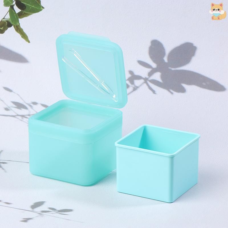 [VI] 300g Double Layer Square Makeup Remover กล่องผ้าฝ้าย Flip Cover Self Matching แหนบสําลีกล่องเก็บ TH