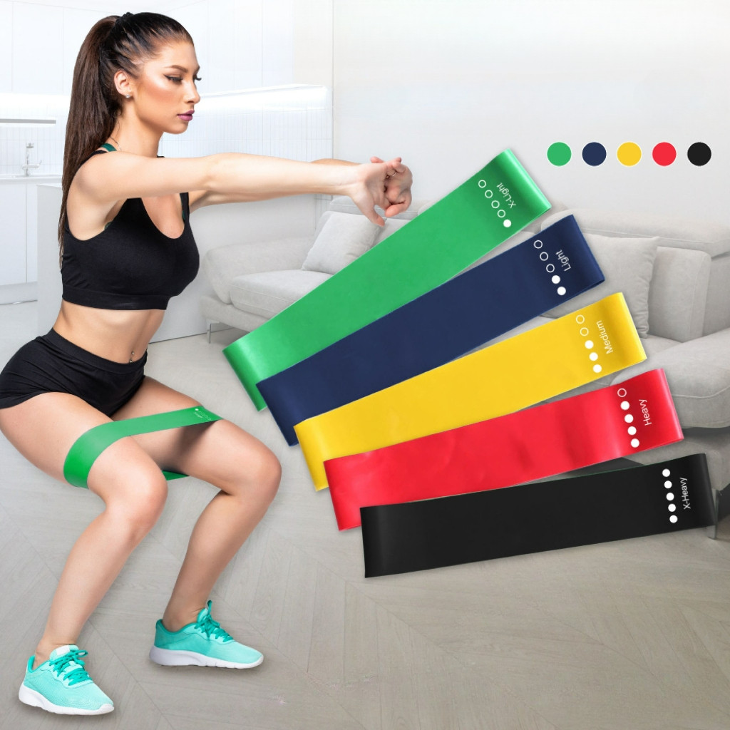 ยาง ยืด ออกกําลังกาย ยางออกกำลังกายขา ยางยืดวงแหวน ชุด 5เส้น เชือกออกกําลังกาย สายยืดออกกําลังกายแขน