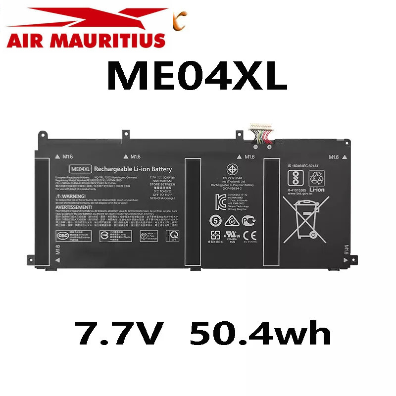 แบตเตอรี่แล็ปท็อป  ME04XL 7.7V 50.04W สำหรับ HP Elite X2 1013 G3 HSTNN-IB8D937519-1C1937434-85593751