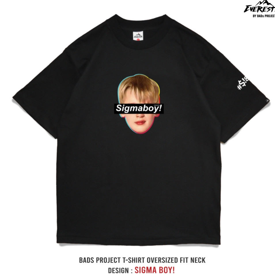 EVERESTER เสื้อยืด เสื้อคอฟิต Heavy Cotton เสื้อผู้ชาย Oversize รุ่น Sigma boy ดำ เสื้อผ้าผู้ชาย EXP