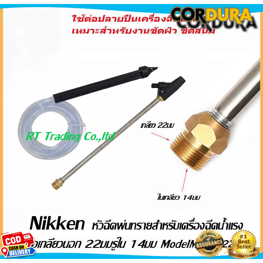 Nikken หัวฉีดพ่นทรายสำหรับเครื่องฉีดน้ำแรงดันสูง อุปกรณ์เสริมเครื่องฉีดน้ำแรงดันสูง ขั้วต่อมีหลายแบบให้เลือกใช้