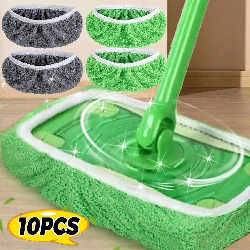 ฝาครอบแบบใช้คู่ไมโครไฟเบอร์สําหรับงานหนัก | ใส่รองเท้า Swiffer Mops & ผู้ใหญ่ (22*9 ซม.) ดีไซน์ล้างทําความสะอาดได้ดูดซับพิเศษพร้อมแถบยางยืดกันลื่น (10 ชิ้น)