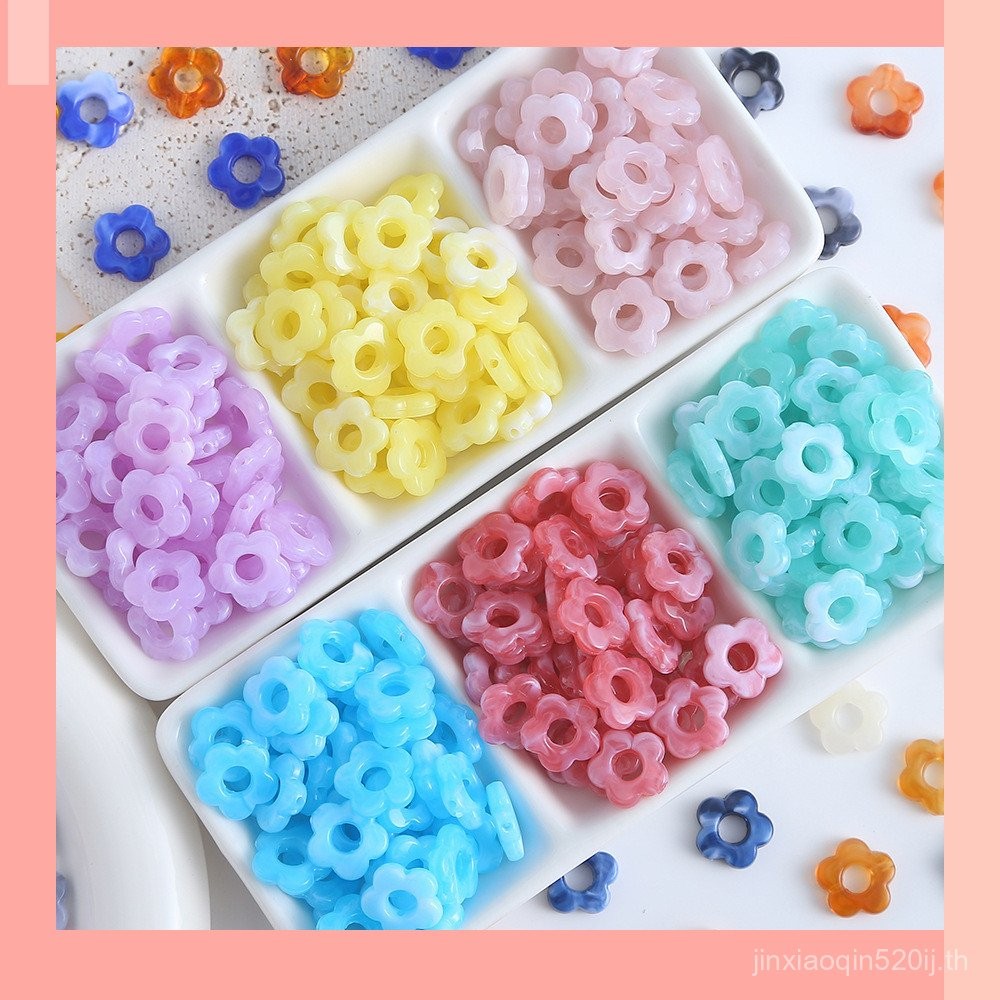 [JIN] ลูกปัดห้ากลีบดอกไม้สด, วัสดุลูกปัดหลวม diy ทําด้วยมือพร้อมสต็อก