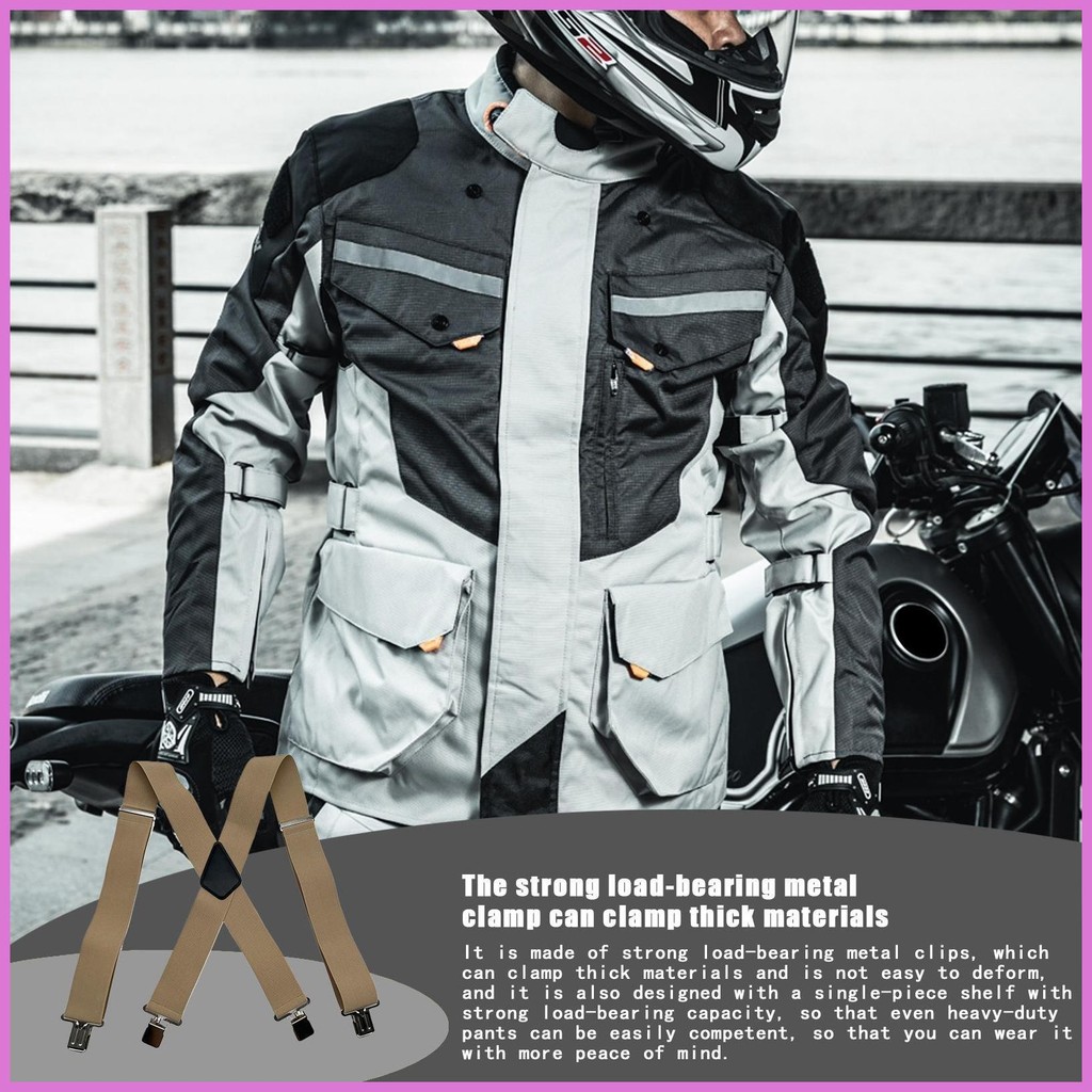 Mens Suspenders Heavy Duty X Shape Work Suspenders ปรับกลับแขวน พร้อมคลิป yikuikuiath