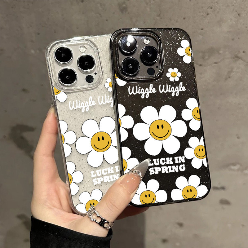 เคส iPhone 16 Pro Max  ใสแวววาวด้วย TPU นุ่มสีสันสดใส พร้อมลายดอกทานตะวันสีรุ้งสุดน่ารัก เข้ากันได้กับ iP 15 Pro  12 11.