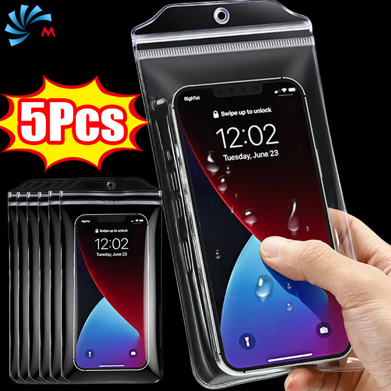 [AM3C]กระเป๋าโทรศัพท์กันน้ํา 2/5 ชิ้น 7.2 นิ้ว | เคสหน้าจอสัมผัส พีวีซี โปร่งใสพร้อมสายคล้องคอฝาครอบ