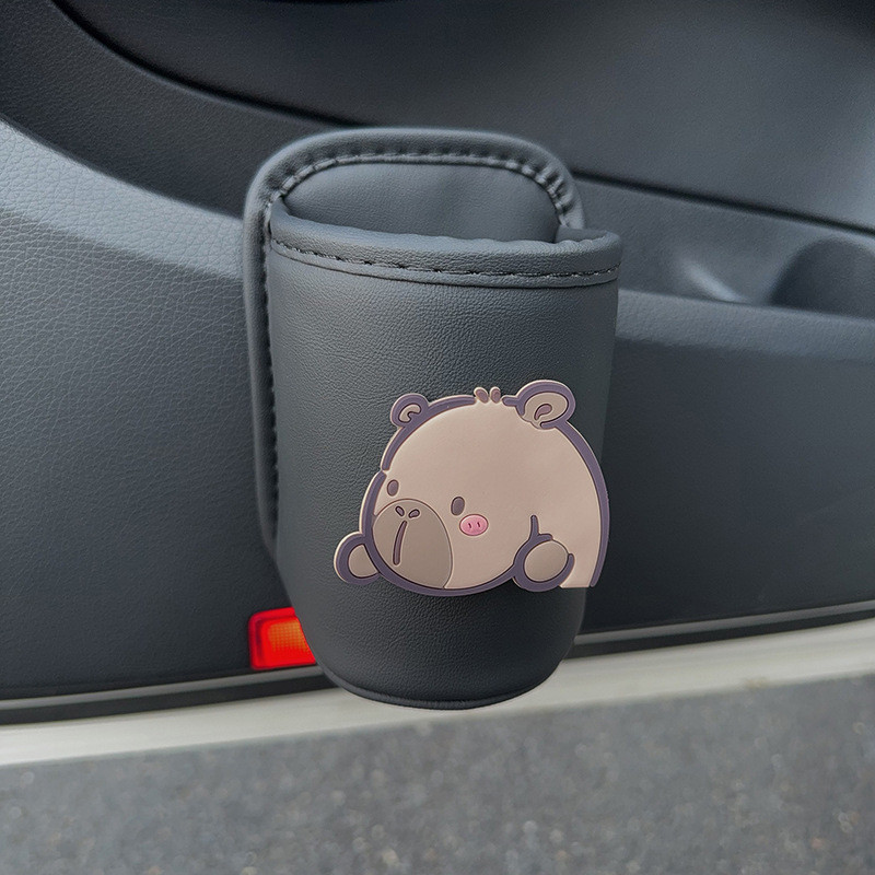 พร้อมส่ง ที่วางแก้ว PU ที่วางแก้วในรถยนต์ Capybara สไตล์การ์ตูน แบบพกพา ติดตั้งง่าย - รูปที่ 7