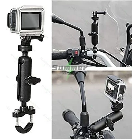 ขายึดกล้องติดรถจักรยานยนต์และจักรยาน 360° พร้อมขาตั้งโลหะ 1/4 สำหรับ GoPro Hero13/12/11/10/9 สำหรับ DJI Action Cameras thumbnail 3