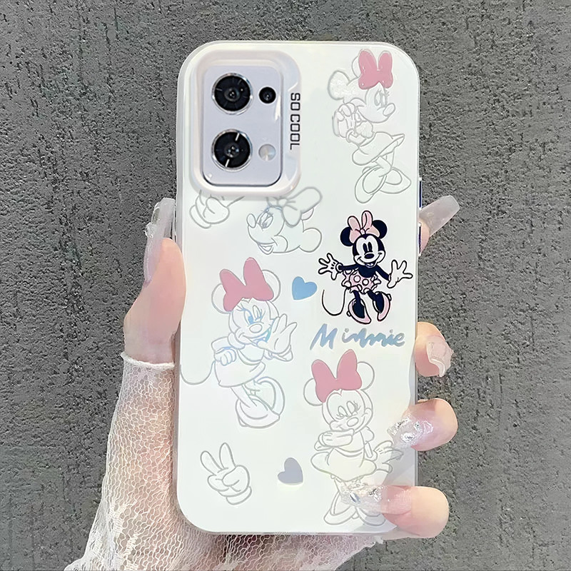 เคส OPPO Reno 13 14 5G เคส OPPO Reno 14F 13F 14 Pro 5G เคสน่ารักมิกกี้มินนี่เมาส์คู่กันกระแทกโทรศัพท์พร้อมขาตั้งโทรศัพท์เชือกเส้นเล็กซิลิโคนนุ่มขอบด้านแข็งโทรศัพท์สําหรับเด็กผู้หญิงเด็กผู้ชายนักเรียน