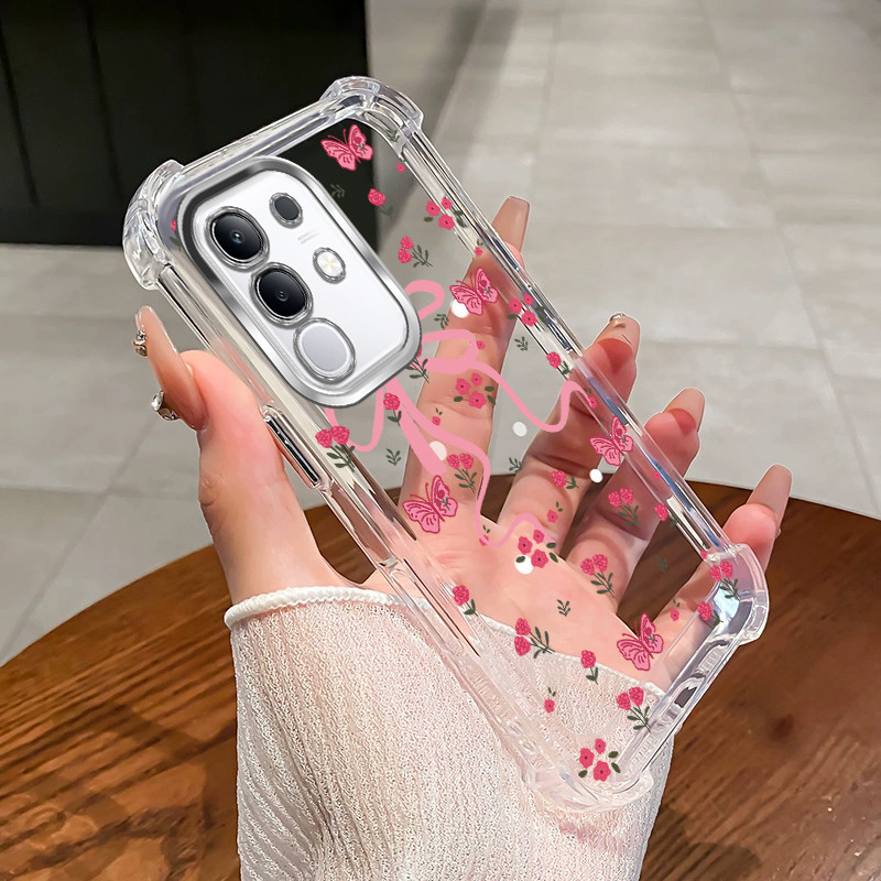 สําหรับ Vivo Y29 4G Y29S Y04 เคสโทรศัพท์ 2025 สีใหม่สีชมพูดอกไม้โบว์กันกระแทกอุปกรณ์เสริมฝาครอบ SZ21 - รูปที่ 2