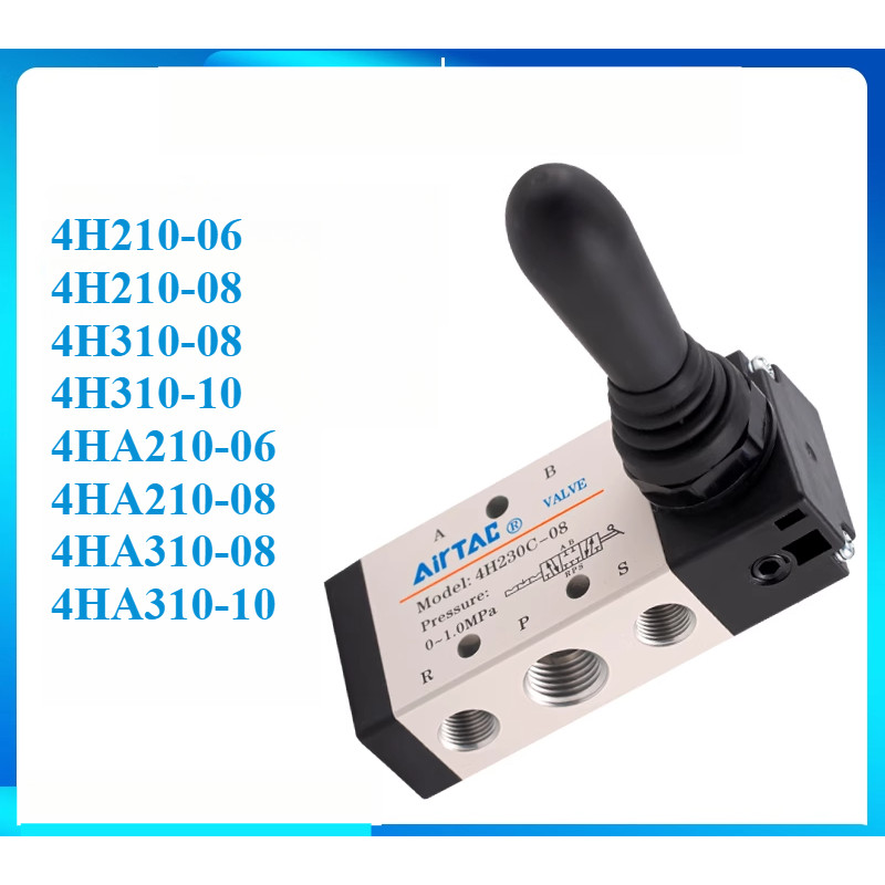 AIRTAC Two-Bit ห้าผ่านคู่มือวาล์วนิวเมติกประแจมือวาล์ว 4H210/4HA210-06-08 4HA310/4H310-08-10 วาล์วคว