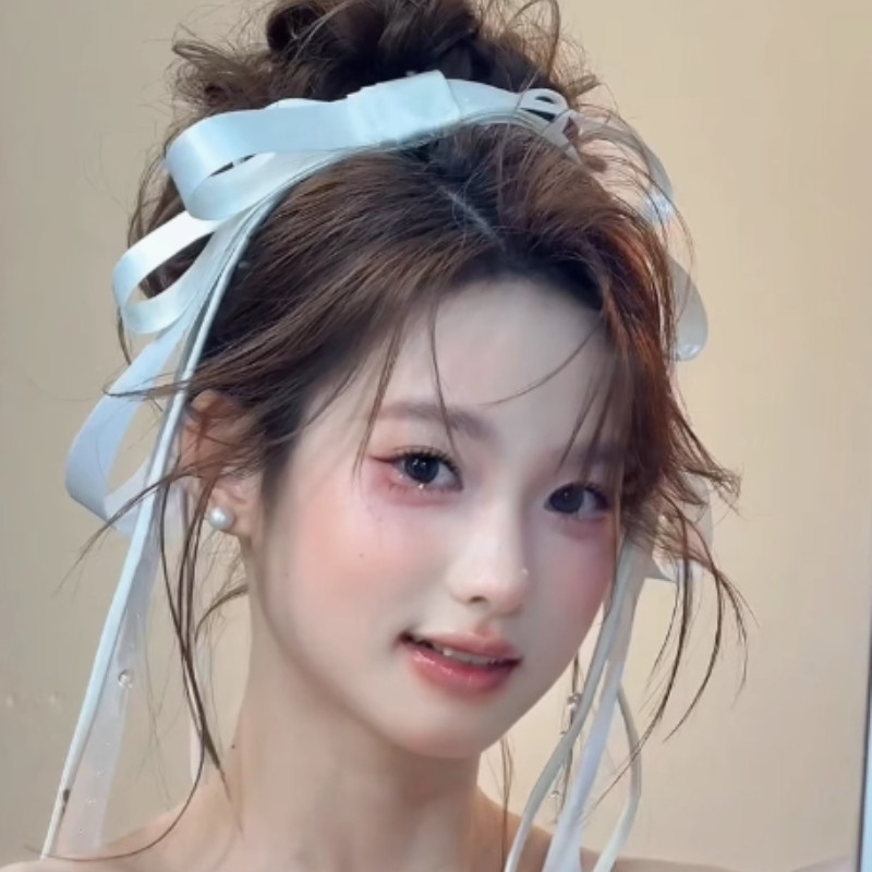 เรียบง่าย หลายชั้นขนาดใหญ่โบว์ฤดูใบไม้ผลิคลิปสาวหวานบัลเล่ต์สไตล์ลําแสงกิ๊บ - รูปที่ 3