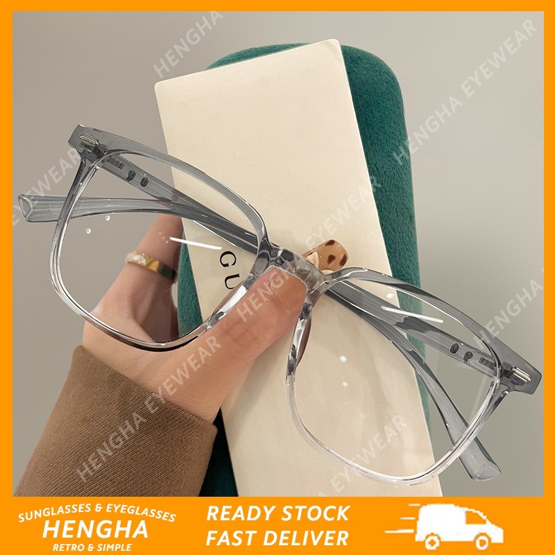 (HENGHA) Grad Blue Anti Blue Light กรอบโปร่งใส Super Light กรอบแว่นตาขนาดใหญ่