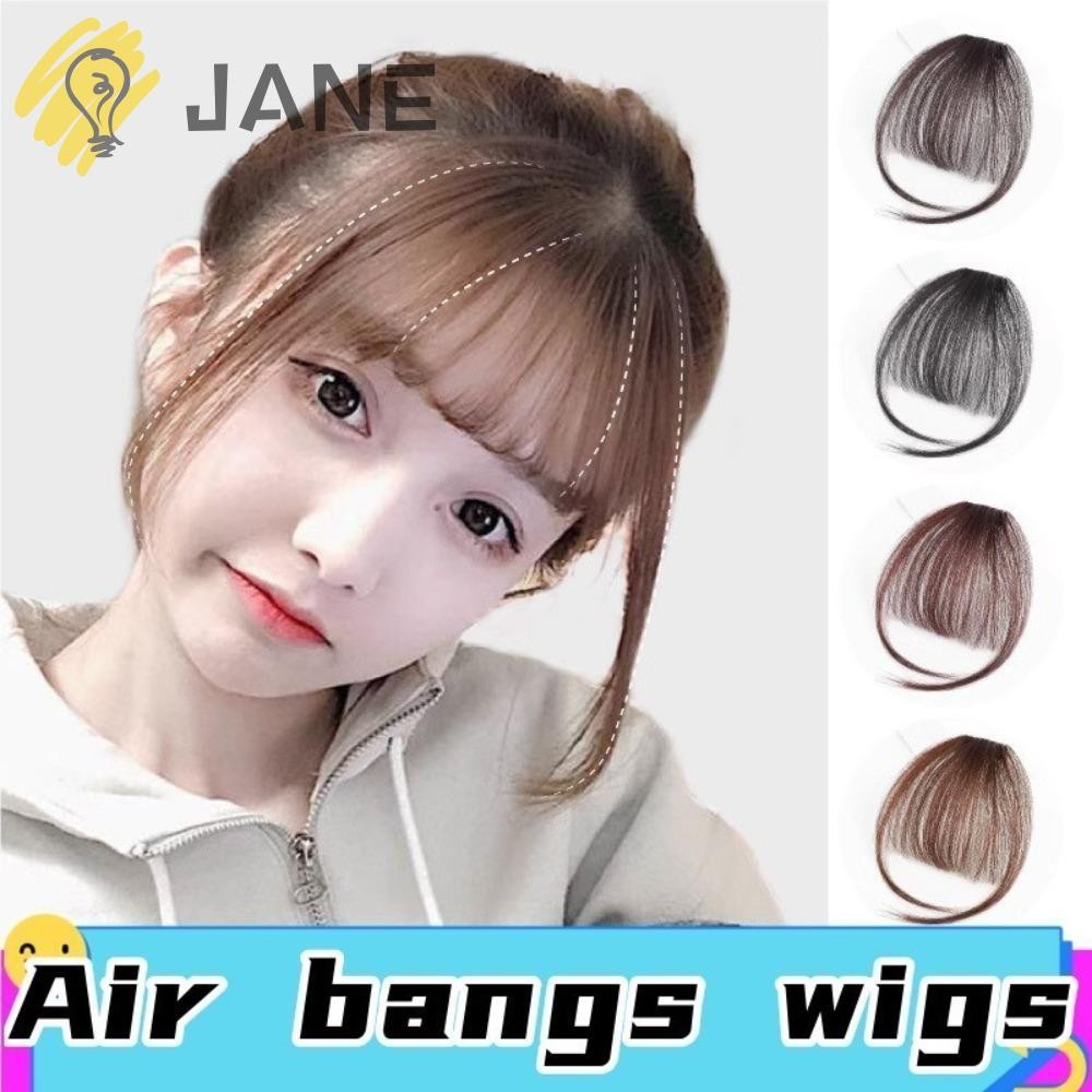 JANE Air Bangs Hairpiece สังเคราะห์สําหรับเด็กผู้หญิง Mini Fake Bangs, ผู้หญิงสีดําสีน้ําตาล Hairpie
