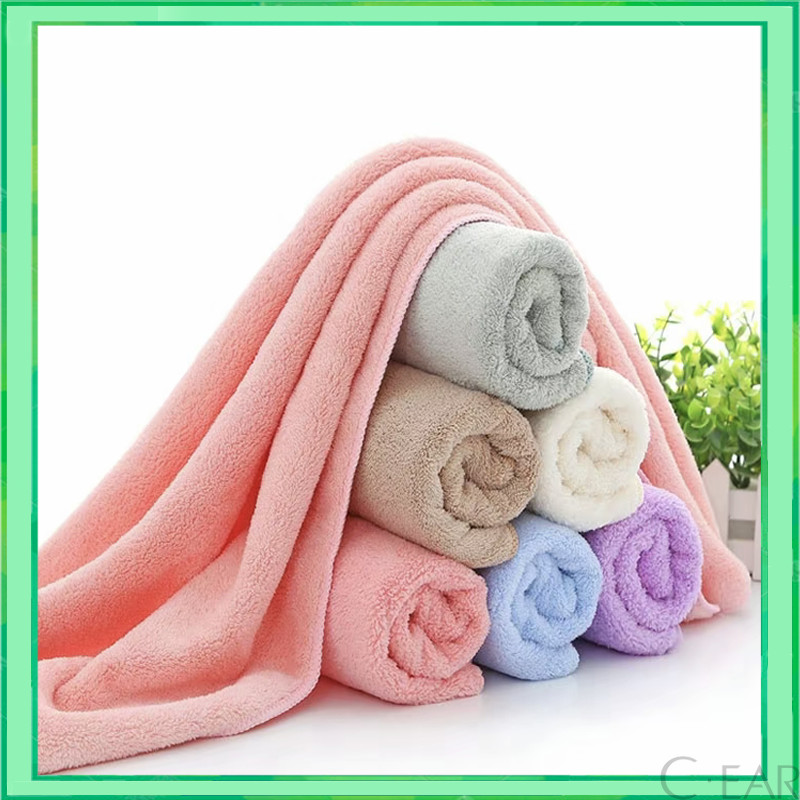 ผ้าขนหนูนาโน เช็ดตัว Towel เนื้อผ้าหนา นุ่ม สีสดใส เลือกสีได้ มี 2 ขนาดให้เลือก