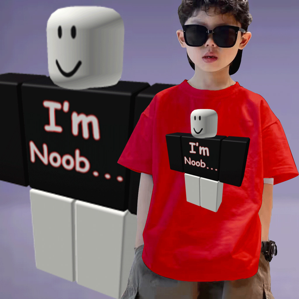 เด็ก เสื้อยืดเด็ก oof i'm noob - Roblox Children's T-shirt ผ้าเนื้อนุ่ม  90-150cm