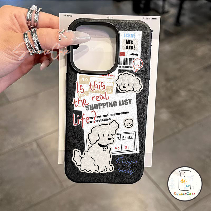 สำหรับ IPhone 16 13 11 15 12 14 Pro Max XR X XS 7Plus 8Plus Max 7 8 Plus SE สุนัขสุดน่ารัก เคสโทรศัพท์แบบนิ่มเนื้อหนัง