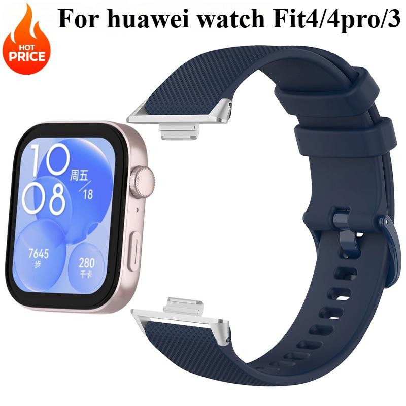 สายซิลิโคนสําหรับ Huawei นาฬิกา FIT4/4 pro fit3 correa สายกีฬาสําหรับ Huawei นาฬิกา fit 4pro ใหม่ล่าสุดเข็มขัด Breathable สายนาฬิกาอุปกรณ์เสริม