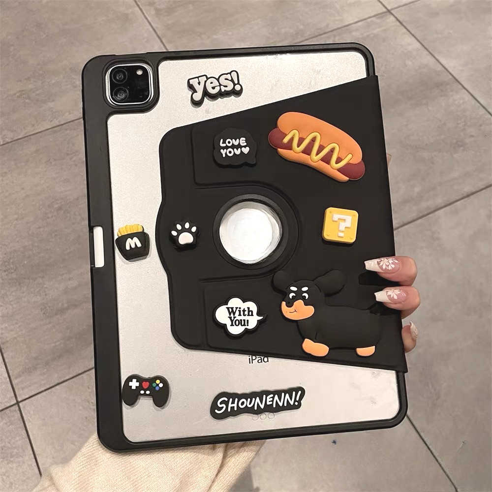 เคส ฝาพับ For Samsung Galaxy Tab A9 Plus/Tab S6 lite/Tab S10FE S9 FE S9FE A7 lite หมุนได้360 องศา หลังใส มีช่องใส่ปากกา
