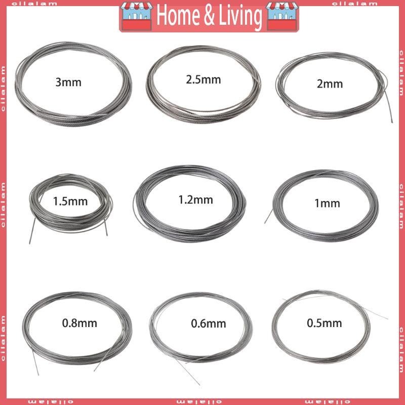 CI 10 เมตรเชือกลวดเหล็กอ่อน 0 5 0 6 0 8 1 1 2 1 5 2 5 3 มม. สําหรับเครื่องมือทําสวนกลางแจ้งกันสนิมทนต่อการสึกหรอ