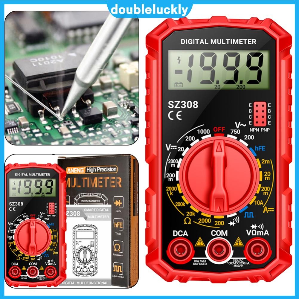 🔥Hot🔥 ANENG SZ308 มัลติมิเตอร์แบบดิจิตอลเครื่องวัดความต้านทานแรงดันไฟฟ้า AC/DC โวลต์มิเตอร์แอมป์มิเต